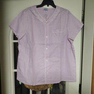 New Moon Beams Purple White Checked Capri Pajama Set Size Women's XL